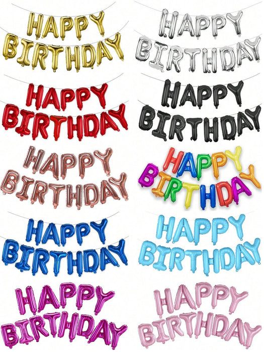 Juego de globos de aluminio con letras de Feliz Cumpleaños, Decoraciones para fiestas - Quierox - Tienda Online