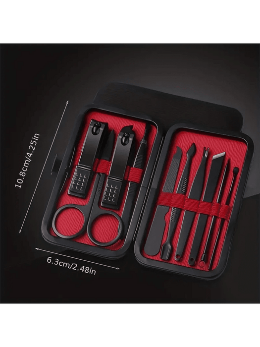 Juego de herramientas de manicura profesional con estuche de viaje, 10 piezas en un set - Quierox - Tienda Online