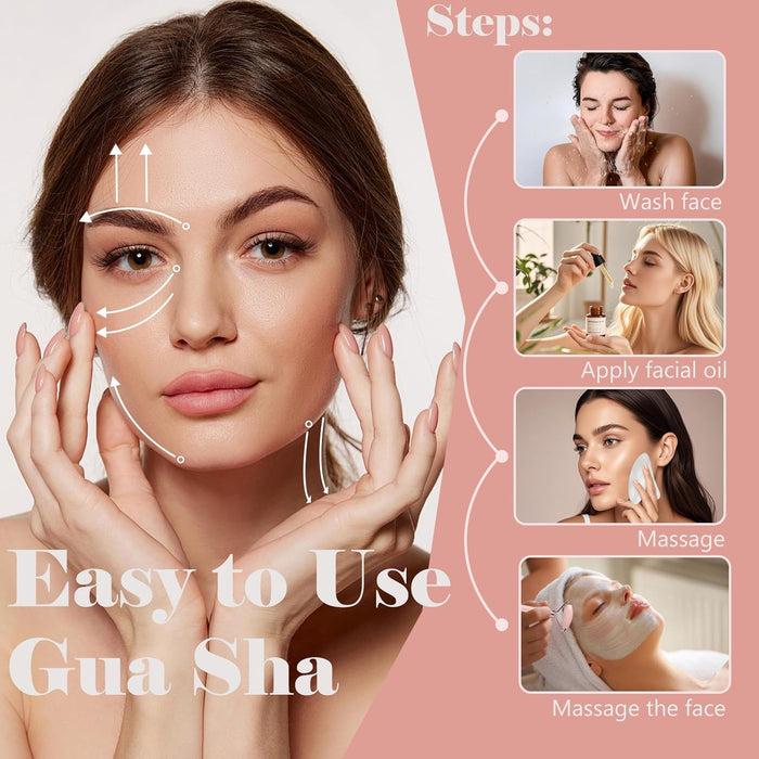Juego de herramientas de masaje facial y rodillos, masajeador facial para cara - Quierox - Tienda Online
