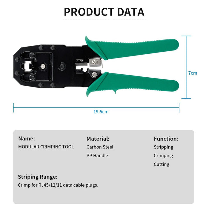 Juego de herramientas de prueba Lan RJ45, pelador de cables Ethernet - Quierox - Tienda Online