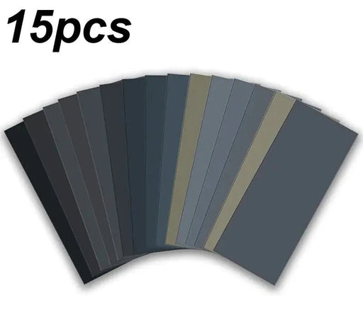 Juego de Papel de Lija Profesional de 15 piezas, 3.54x9.06" - Quierox - Tienda Online