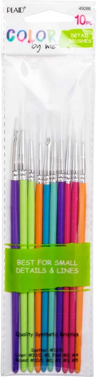 Juego de pinceles Plaid ® Color By Me™ - Brochas para detalles, 10 uds. - Quierox - Tienda Online