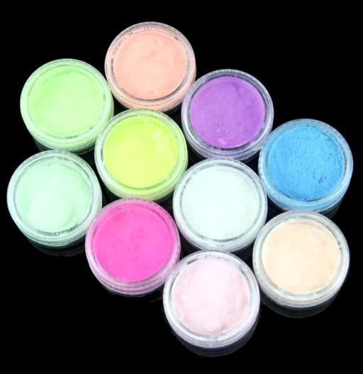 Juego de polvos acrílicos en 10 colores aleatorios, polvo de Gel UV para decoración de uñas - Quierox - Tienda Online