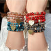 Juego de pulseras apilables de cuentas para mujer, conjunto de pulseras elásticas multicapa multicolor - Quierox - Tienda Online