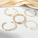 Juego de pulseras doradas apilables abiertas y ajustables de estilo bohemio - Quierox - Tienda Online
