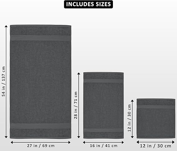 Juego de toallas de lujo Utopia Towels de 8 piezas: toallas de felpa majestuosas, súper absorbentes - Quierox - Tienda Online