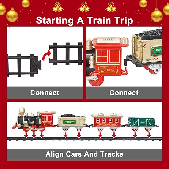 Juego de tren eléctrico de Navidad con luces y sonidos, tren para niños para árbol de Navidad - Quierox - Tienda Online