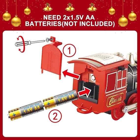 Juego de tren eléctrico de Navidad con luces y sonidos, tren para niños para árbol de Navidad - Quierox - Tienda Online
