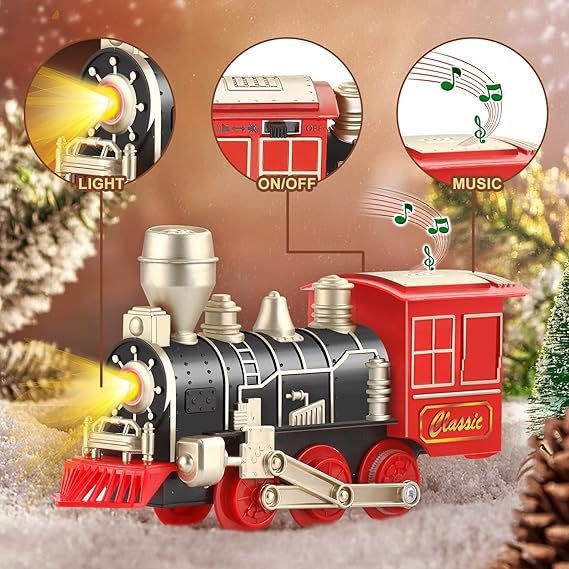 Juego de tren eléctrico de Navidad con luces y sonidos, tren para niños para árbol de Navidad - Quierox - Tienda Online
