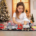 Juego de Tren Temático Navideño Clásico para Niños con Faros, Sonidos Realistas, 4 Coches, Vagón y Pistas - Quierox - Tienda Online