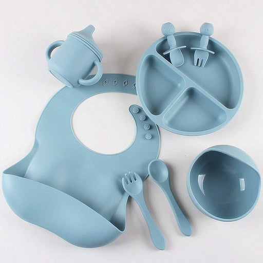 Juego de vajilla de silicona para bebé de 8 piezas, - Quierox - Tienda Online