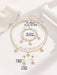 Jugego de 4pcs de collar, brazaletes y aretes de perlas falsas en forma de estrella - Quierox - Tienda Online