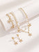 Jugego de 4pcs de collar, brazaletes y aretes de perlas falsas en forma de estrella - Quierox - Tienda Online