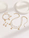 Jugego de 4pcs de collar, brazaletes y aretes de perlas falsas en forma de estrella - Quierox - Tienda Online