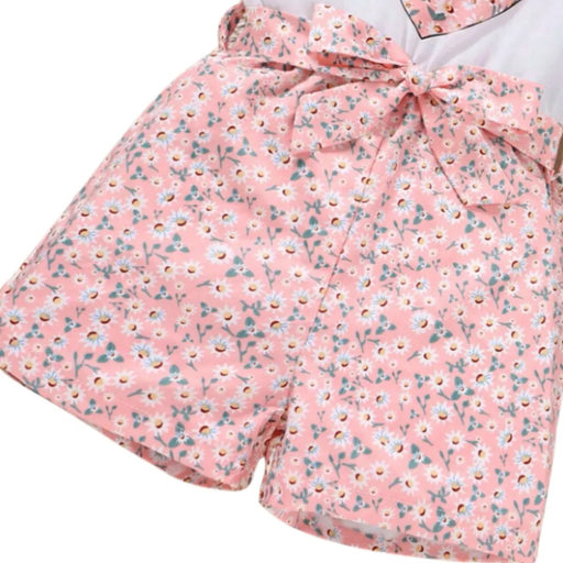 Jumpsuit sin mangas para niña con estampado floral y cinturon - Quierox - Tienda Online