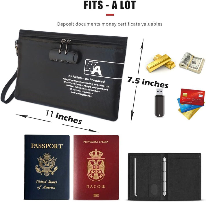 KaAutoler Bolsa de dinero ignífuga con candado impermeable con cierre de cremallera (11 x 7.5 pulgadas) - Quierox - Tienda Online