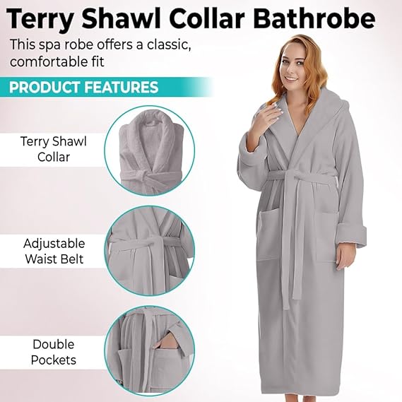 KAHAF COLLECTION Bata de baño de rizo de algodón para mujeres y hombres - Quierox - Tienda Online