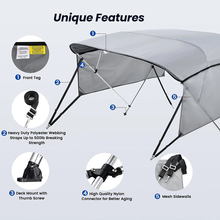 KAKIT Toldo Bimini de Proa 3/4 con Paredes Laterales - Quierox - Tienda Online