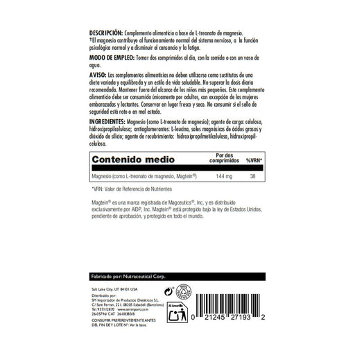 KAL THINK MAGNESIO L-TREONATO 60 TABLETAS - Quierox - Tienda Online