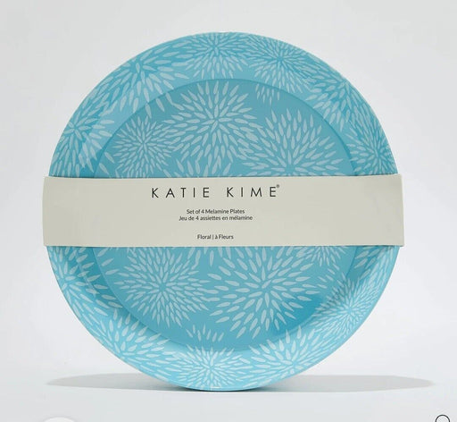 KATIE KIME juego de cuatro (4) platos, azul floral en melamina - Quierox - Tienda Online
