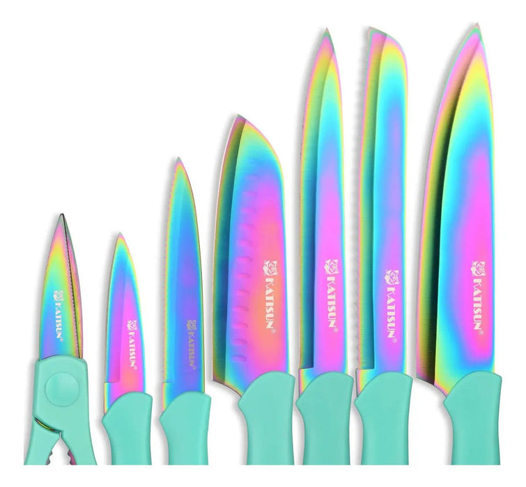 Katisun Juego De Cuchillos De Cocina De Acero Inoxidable 7 Piezas Para Chef Profesional - Quierox - Tienda Online