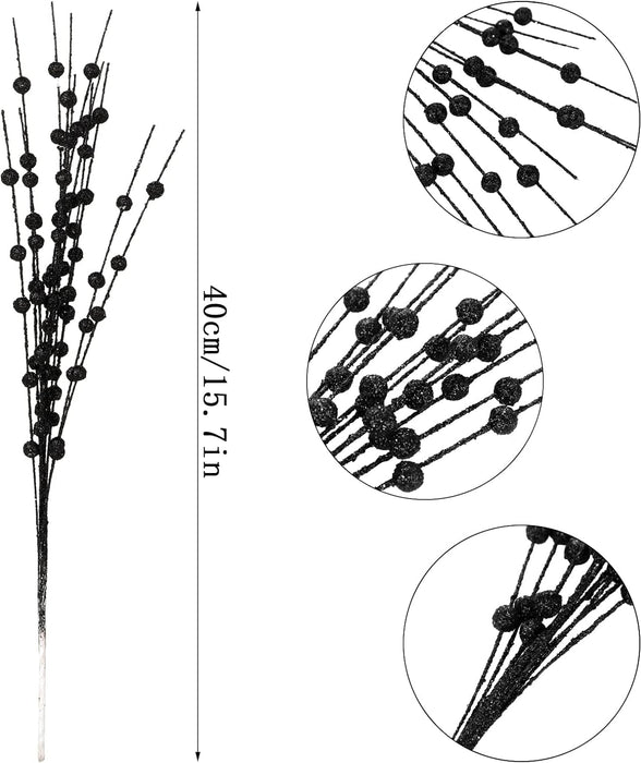 Kemengsuer 10 piezas de tallos de bayas con purpurina navideña - Quierox - Tienda Online