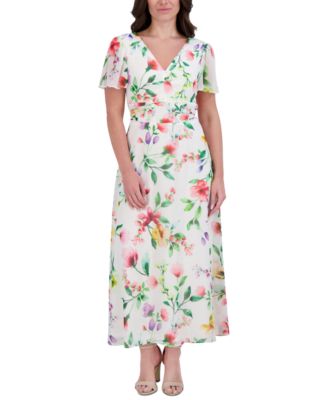 Kensie Vestido midi sin mangas de corte A con estampado floral para mujer - Quierox - Tienda Online