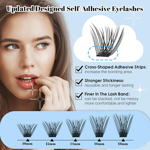 KevKev Pestañas autoadhesivas, 40 pestañas a presión, no necesitan pegamento - Quierox - Tienda Online