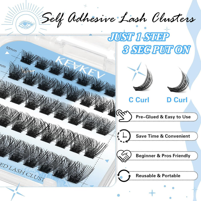 KevKev Pestañas autoadhesivas, 40 pestañas a presión, no necesitan pegamento - Quierox - Tienda Online