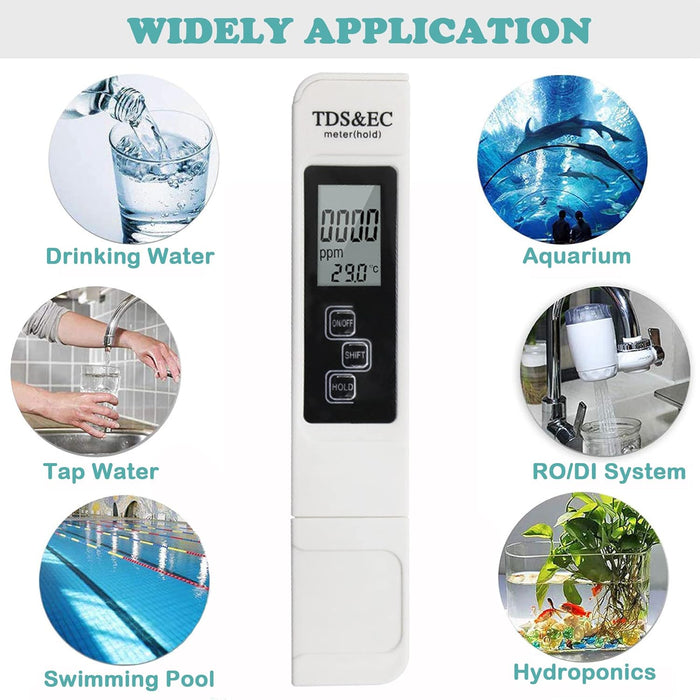 KEWAYO TDS Medidor Digital de Agua 3 en 1 Herramienta de Prueba de Precisión del Agua - Quierox - Tienda Online