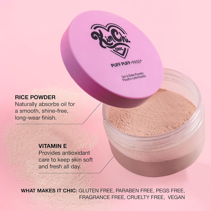 Kimchi Chic Beauty Puff Puff Pass Set y Polvo Fijador Bake para Maquillaje, - Quierox - Tienda Online
