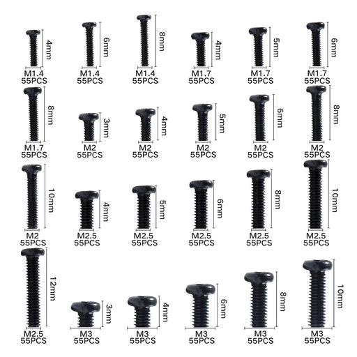 Kit de 1320 tornillos negros para portátil - Quierox - Tienda Online