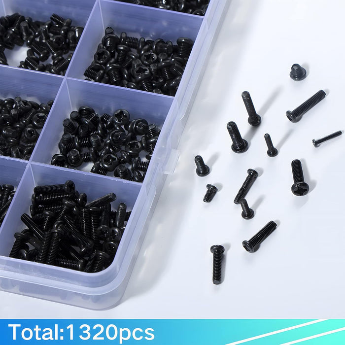 Kit de 1320 tornillos negros para portátil - Quierox - Tienda Online