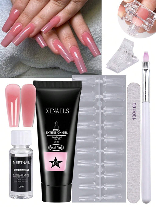 Kit de 25 extensiones de gel para uñas, gel acrílico polivinílico rosa perla, gel de construcción - Quierox - Tienda Online
