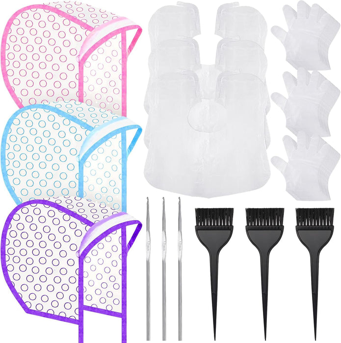 Kit de 3 juegos de coloración para el cabello, incluye 3 piezas de gorras - Quierox - Tienda Online