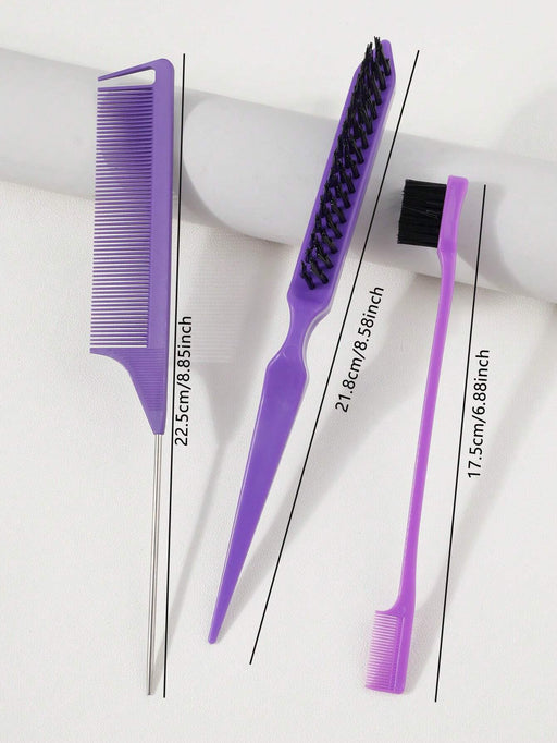 Kit de 3 piezas para peinar el cabello, incluye peine de cola puntiaguda, cepillo para cardar - Quierox - Tienda Online