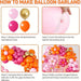 Kit de arco de guirnalda de globos rosa y naranja, 126 globos de látex dorado de metal cromado rosa y naranja - Quierox - Tienda Online
