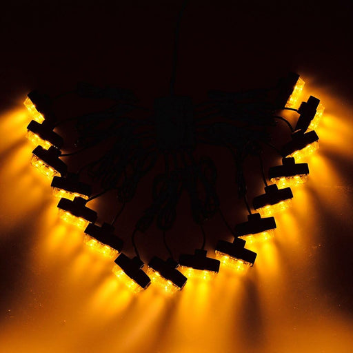 Kit de barra de luces estroboscópicas de advertencia de emergencia de 16 x 12 V y 2 LED de color ámbar con clips - Quierox - Tienda Online