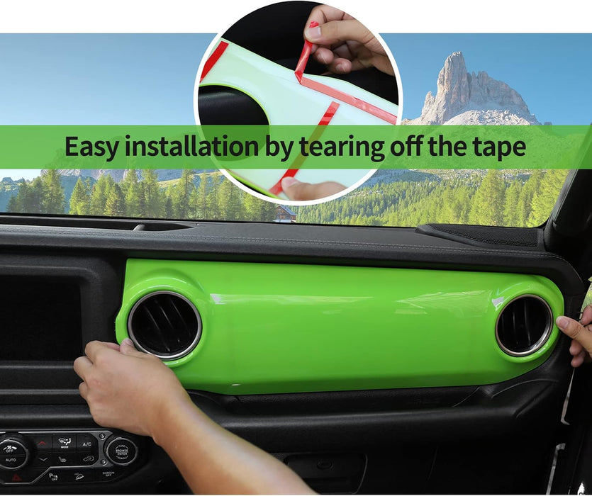 Kit de cubierta decorativa para panel de tablero y consola central para Jeep Wrangler JL JLU y Jeep Gladiator JT (2018 - 2021) (verde) - Quierox - Tienda Online