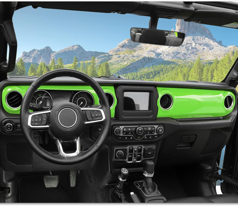 Kit de cubierta decorativa para panel de tablero y consola central para Jeep Wrangler JL JLU y Jeep Gladiator JT (2018 - 2021) (verde) - Quierox - Tienda Online