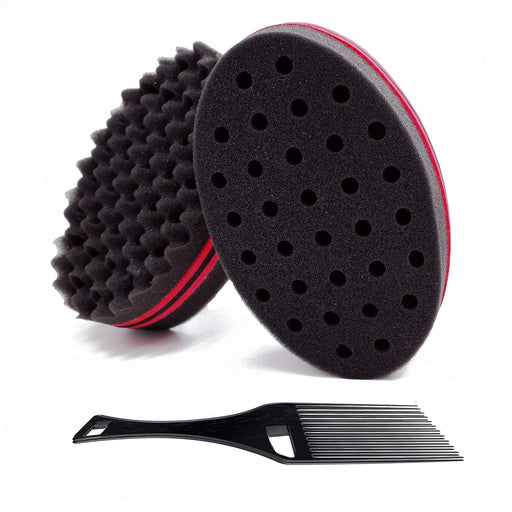 Kit de esponja para rastas, paquete de 2 esponjas rizadoras de agujeros pequeños y 1 púa - Quierox - Tienda Online
