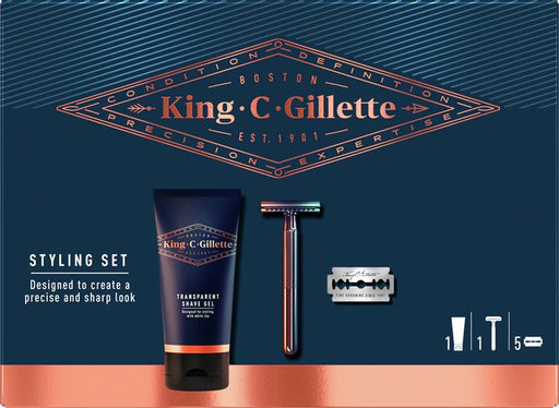 Kit de estilismo KING C GILLETTE: maquinilla de afeitar de 5 hojas y gel de afeitar de 150 ml - Quierox - Tienda Online