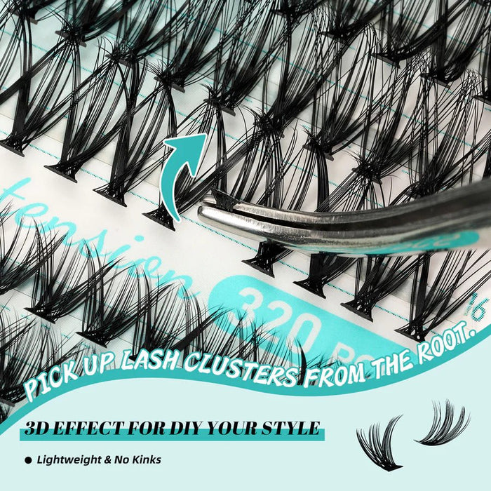 Kit de extensión de pestañas AMZGIRL 3040D (320 piezas) - Quierox - Tienda Online