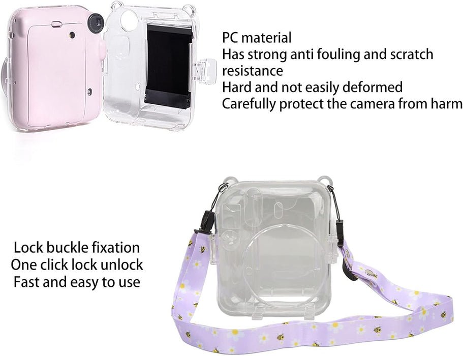 Kit de funda para cámara Mini 12, carcasa rígida de policarbonato transparente con correa para el hombro - Quierox - Tienda Online