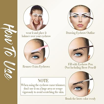 Kit de plantillas para dar forma a las cejas, 12 plantillas reutilizables con 1 correa - Quierox - Tienda Online
