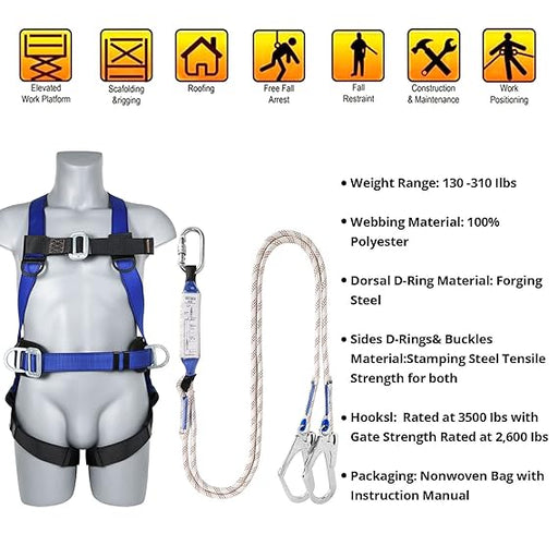 Kit de protección anticaídas con arnés de seguridad: Arneses de cuerpo completo - Quierox - Tienda Online