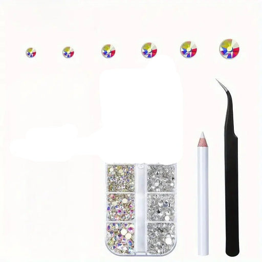 Kit de Rhinestones para Arte de Uñas, Piedras Planas de Diferentes Tamaños - Quierox - Tienda Online