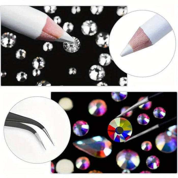 Kit de Rhinestones para Arte de Uñas, Piedras Planas de Diferentes Tamaños - Quierox - Tienda Online