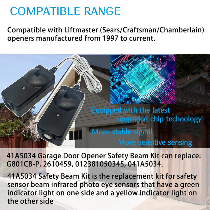 Kit de sensor de seguridad 2025 41A5034 compatible con abridor de puerta de garaje - Quierox - Tienda Online