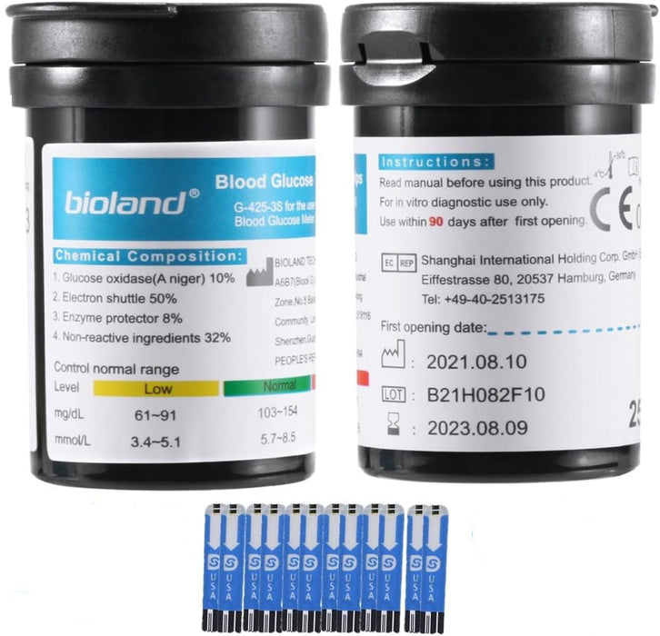 Kit de tiras de prueba de glucosa en sangre, 50 tiras de prueba - Quierox - Tienda Online